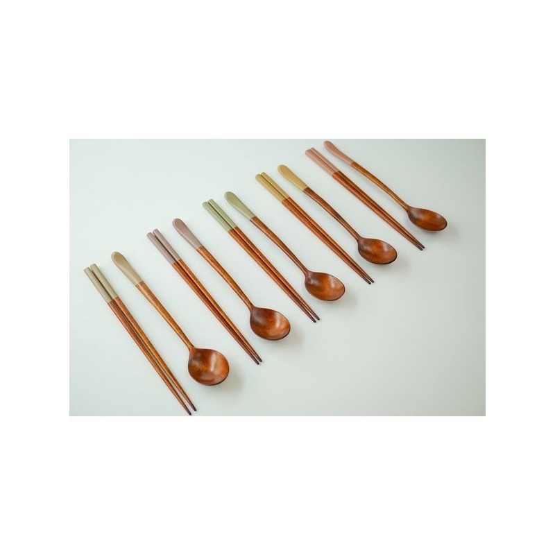 (Chilmong) Domestic Oun Lacquer Wooden Cutlery Set 24cm (1 Person)