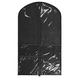 Univivi Dance Costume Bags Garment Bag 40 Inch Hanging Clothes for Dance Competitions, with 3 Medium Clear Zipper Pockets for Dance Costumes, Closet Storage(Clear Black)
