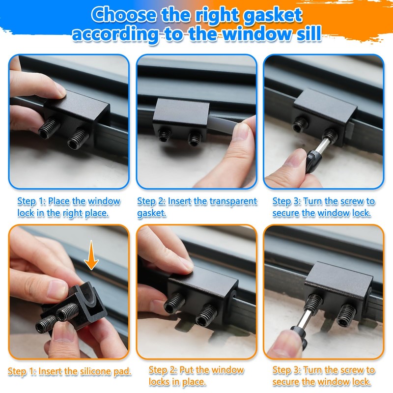 Window Locks, 6 Sets Sliding Window Locks, Window Locks for