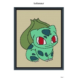 Unbranded bulbasaur blanket pattern,45x55"