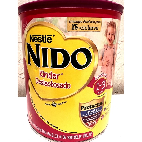 Nestlé Nido Kinder Deslactosado Leche/ Nestle NIDO Powdered Milk Ages 1-3. 800gr