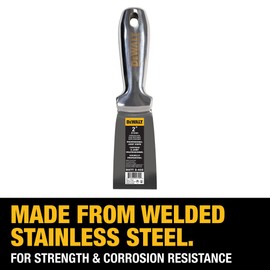 DEWALT 2" All Stainless Steel Joint Knife | One-Piece Premium Polished Metal Putty Blade | 2-402