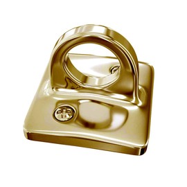 Montour Line Large Loop Wall Plate for Hanging Ropes in Satin Brass, Post Queue Line Barrier for Movie Theaters, Grand Openings, Hotels