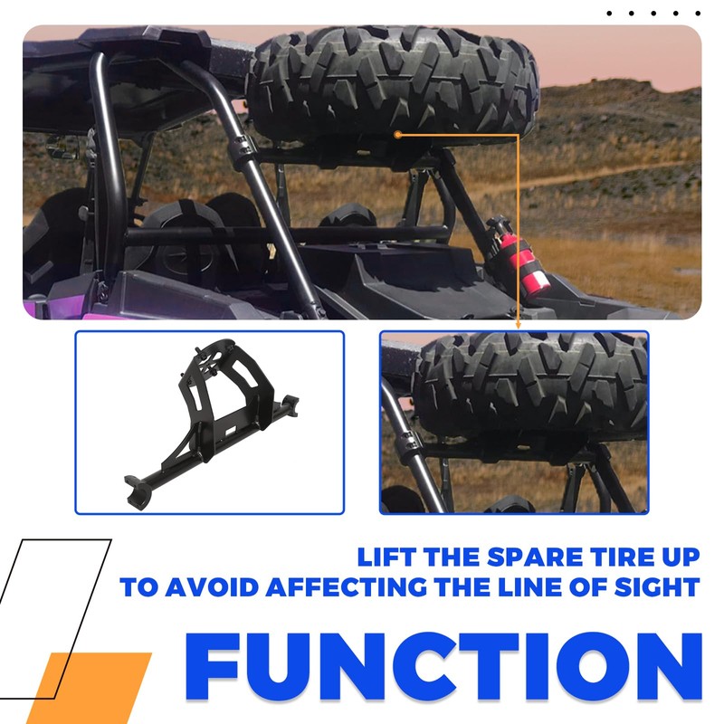 ECOTRIC Spare Tire Carrier Rack Mount Heavy Duty Compatible with