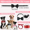 KOOLMOX Dog Bow Tie, Adjustable White Dog Collar Bow Tie