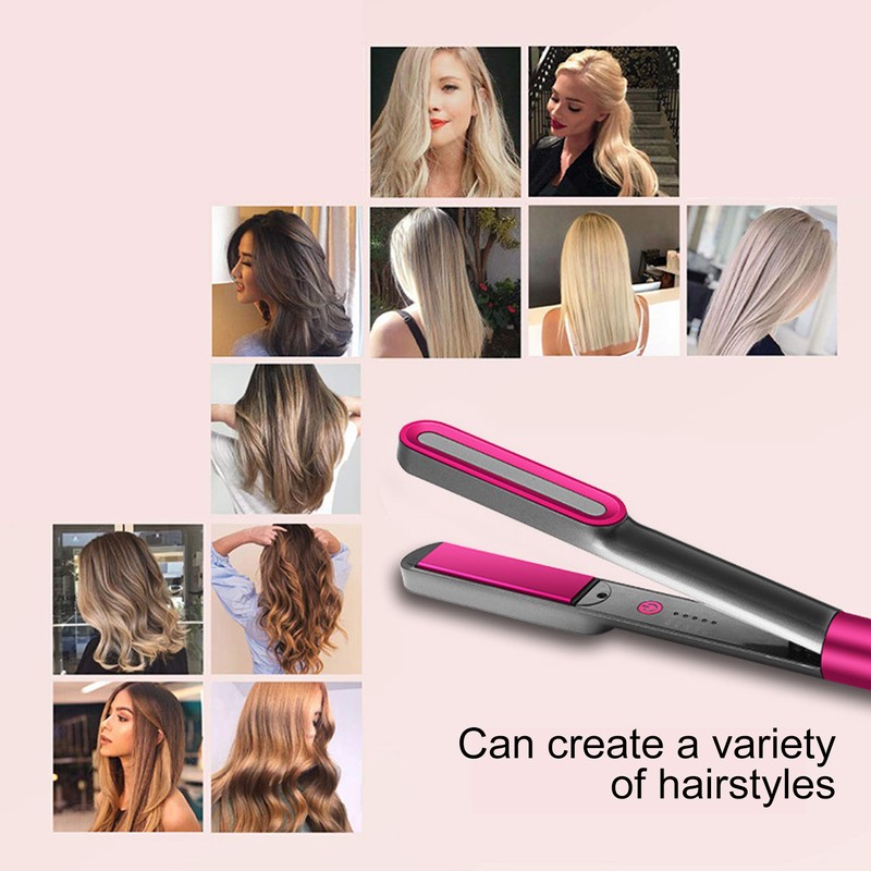 Hair Curler Straightener Dual Use Ceramic Barrel Adjustable Temperature Hairstyling