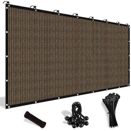 Shade&Beyond Customized Size 90% Sun Shade Cloth with Grommets, 10' X 12' Pergola Shade Cover Canopy, Mesh Tarp Sun Screens for Patio, Outdoor, Garden, Backyard, Mocha, GN04