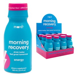Morning Recovery, Electrolyte with Energy, Milk Thistle Drink Proprietary Formulation to Hydrate While Drinking, Highly Soluble Liquid DHM, Non GMO, Vegan, Gluten-Free, Berry, Pack of 12