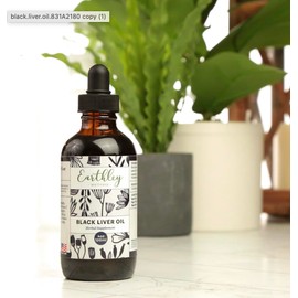 Earthley Wellness Black Liver Oil, Liver, Immune, and Gut Health Support, Helps Elimate Toxins and Supports Liver Health, Zero Flavors, Colors, Zero Added Sugars, Allergens (2oz)