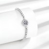 Pulsera Mujer Diamara Moissanita Plata 925 Ajustable Dijes Elegante