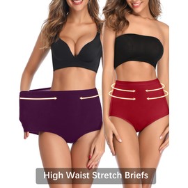 Annenmy High Waisted Womens Underwear Cotton Underwear Full Coverage Briefs Stretch Breathable Ladies Panties Postpartum Briefs 6 Pack XL