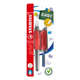 Ergonomic School Fountain Pen - STABILO EASYbuddy - M Nib - Coral/Red