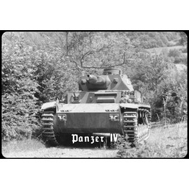 Ontrada Tin Sign 12 x 18 cm Curved Historical Panzer IV in Terrain Germany Sign