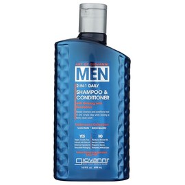 GIOVANNI Champú y acondicionador diario 2 en 1 para hombres, ginseng y eucalipto botánicos, cuidado del cabello limpiador e hidratante para hombres, c