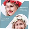 BIUDECO Delicate Simulation Flower Garland Bridal Headpiece Hairband Wedding Accessory