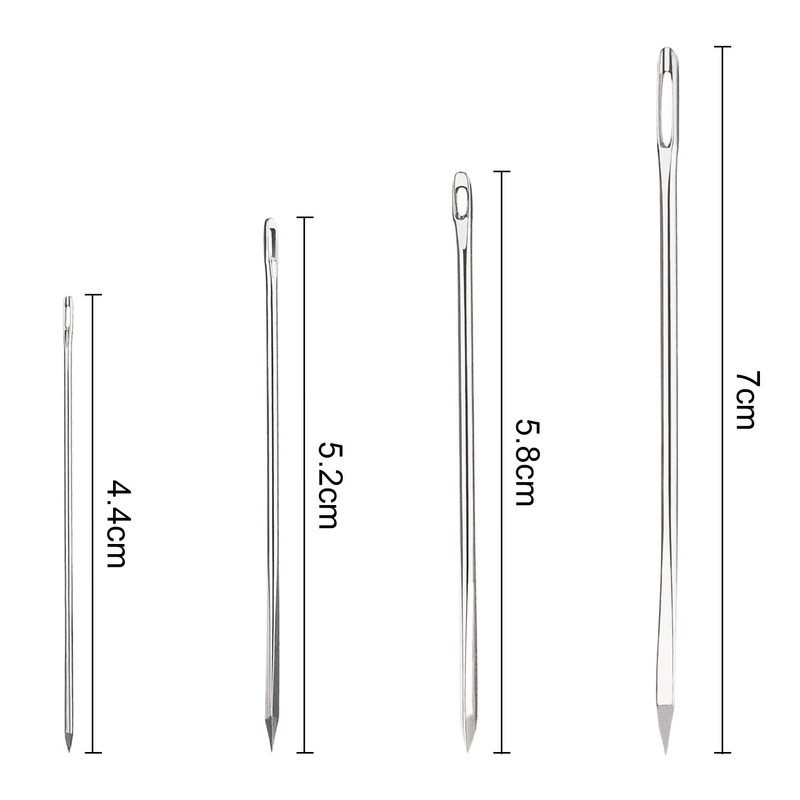 4 Pieces Leather Stitching Needle with 4 Different Sizes for
