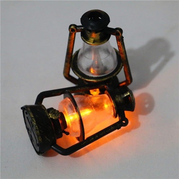 1Pc Miniature Lamps for Dollhouse, Doll House Miniature Retro Oil