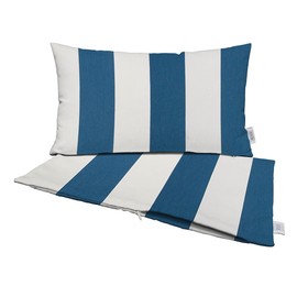 RSH DECOR: Sunbrella Pillow Covers Set of 2 | Covers Only - 20" x 12" | Outdoor Lumbar Pillow Covers Crafted with Sunbrella Performance Fabric | Cabana Regatta