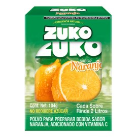 Zuko Naranja,bebida En Polvo 8 Sobres/13g, Rinde 2l C/u