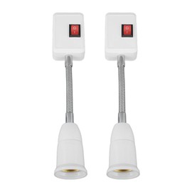 2PCS E27 E26 Hose Lamp Holder with Switch Universal 360 Degree Light Socket Extender  110‑240V