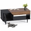 45'' Black Coffee Table Cat Living Room Tables with Storage