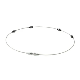 Phiten RAKUWA Magnetic Necklace, EXTREME Station (Black, Silver), Sports Necklace, Men's, Women's, Stiff Shoulders, Stiff Neck, Improves Stiffness, Improves Blood Circulation, Perfect for Sports, Uses