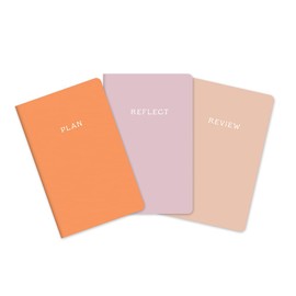 Studio Oh! Travel Journal Notebook Trio, 4.68" x 7.5", Softcover Guided Journaling Notebooks with Storage Pocket, Compact Adventure Book Journals, 64 Pages, 100 GSM Paper Weight, Follow the Flowers