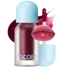 TOCOBO Juicy Berry Plumping Lip Oil 07 Plum Jam – Korean Vegan Hydrating Lip Oil with Plant Oils for High Shine Gloss - Non Sticky Formula for All Skin Tones, 0.12 fl.oz.