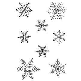 Woodware Clear Singles Paintable Baubles Snowflakes 4 in x 6 in Stamp Set, Photopolymer, 4 x 6 inch