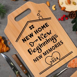 Housewarming Gifts for New Home 2025, New Home Gift Ideas - Unique Home Sweet Home Cutting Board - Best House Warming Gifts, First Apartment New Homeowner Gifts for Friends, Neighbor
