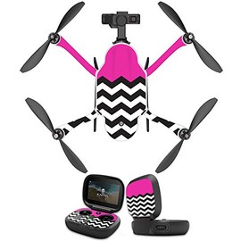 MightySkins Skin Compatible with GoPro Karma Drone Headphones wrap Cover Sticker Skins Hot Pink Chevron