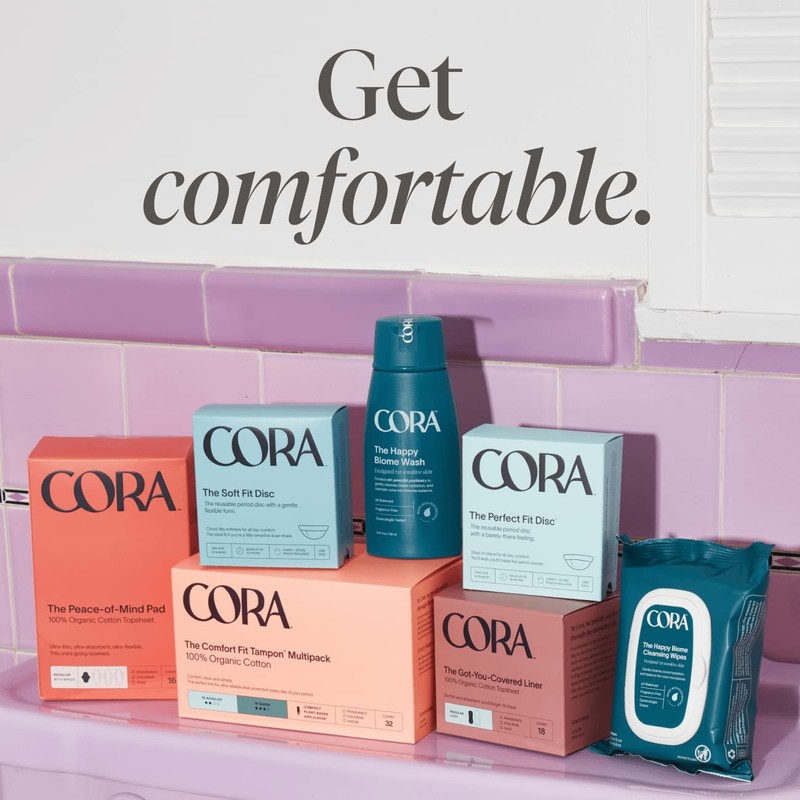 Cora Organic Applicator Tampons | Regular Absorbency | 100% Organic