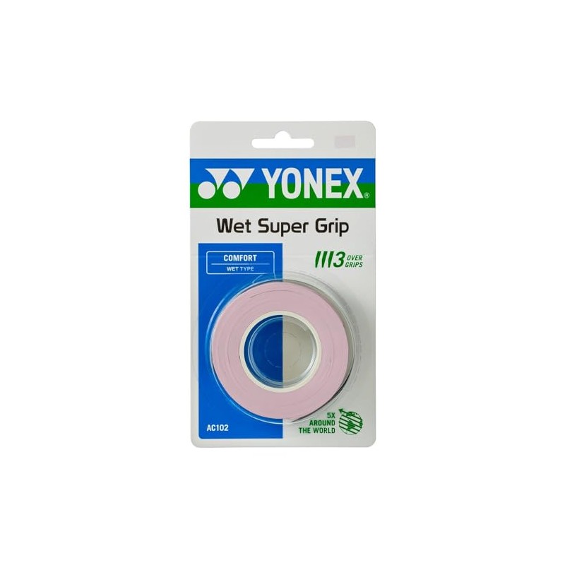 YONEX Wet Super Grip AC102, 3-Pack [Overgrip]