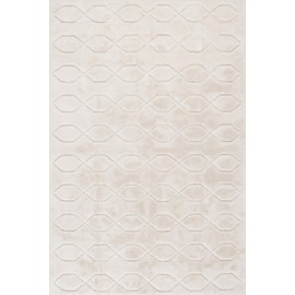 Rugs USA x Padma Lakshmi Rythymn Diamond Plush Cloud Washable Rug, 3x5, Off White