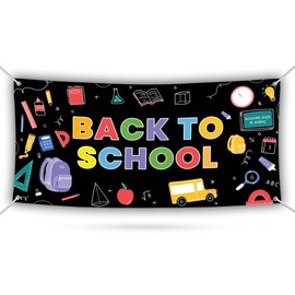Back to School Banner Sign - 13 Oz Waterproof Perfect for Teachers, Classroom, Back to School Party Vinyl Banner with Metal Grommets, VP3325