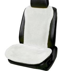 Dotesy 2 Packs Genuine Australia Sheepskin Auto Front Seat Cushion Natural Wool Car Seat Cover Protector Pad Soft Warm Winter Universal for Women Office Chair Car Décor