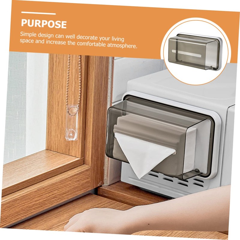 Ipetboom Wall Mounted Tissue Dispenser Transparent Magnetic Tissue Box for