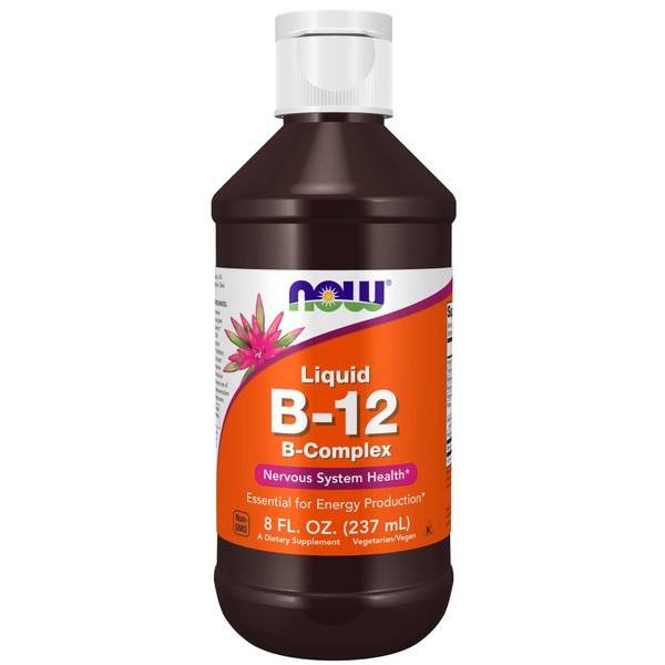 NOW Supplements, Vitamin B-12 Complex Liquid, Energy Production*, Nervous System Health*, 8-Ounce