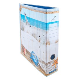 Sea Breeze Lever Arch File DIN A4 Approx. 8 cm Wide Motif Maritime Sea Beach Blue Beige