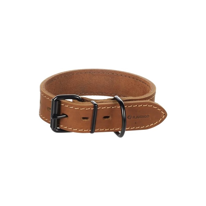 Montana Leather Collar Width Cognac M 35-45 cm 35 mm