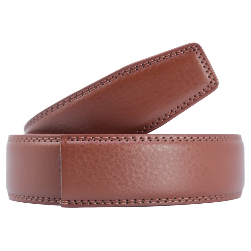 COTIDI Mens Leather Ratchet Belt Without Holes 35mm Wide No