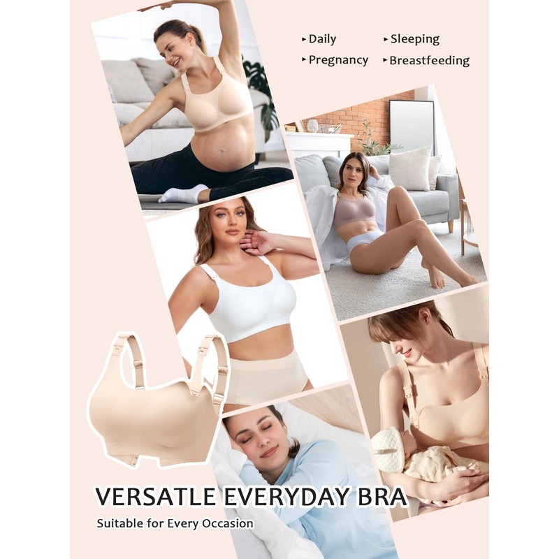 Gailife 3 Pack Nursing Bras for Women Full Coverage Comfort