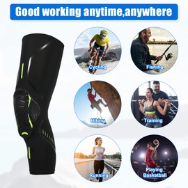 VOCOSTE 2 Pack Compression Knee Braces EVA Padded Leg Sleeves for Men Women Nylon Black Medium