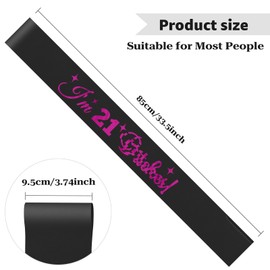 21st Birthday Decorations Gifts for Women 21st Birthday Sash for Her 21 Year Old Gift for Women Daughter Sister Teen Girls Granddaughter Girlfriend Niece Best Friends Party Supplies Satin Sash Black