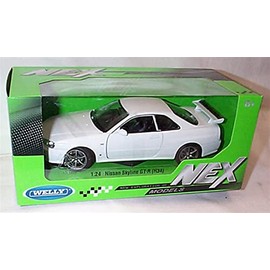 Welly nex models Skyline GT-R R34 White vehicle 1:24 scale diecast model