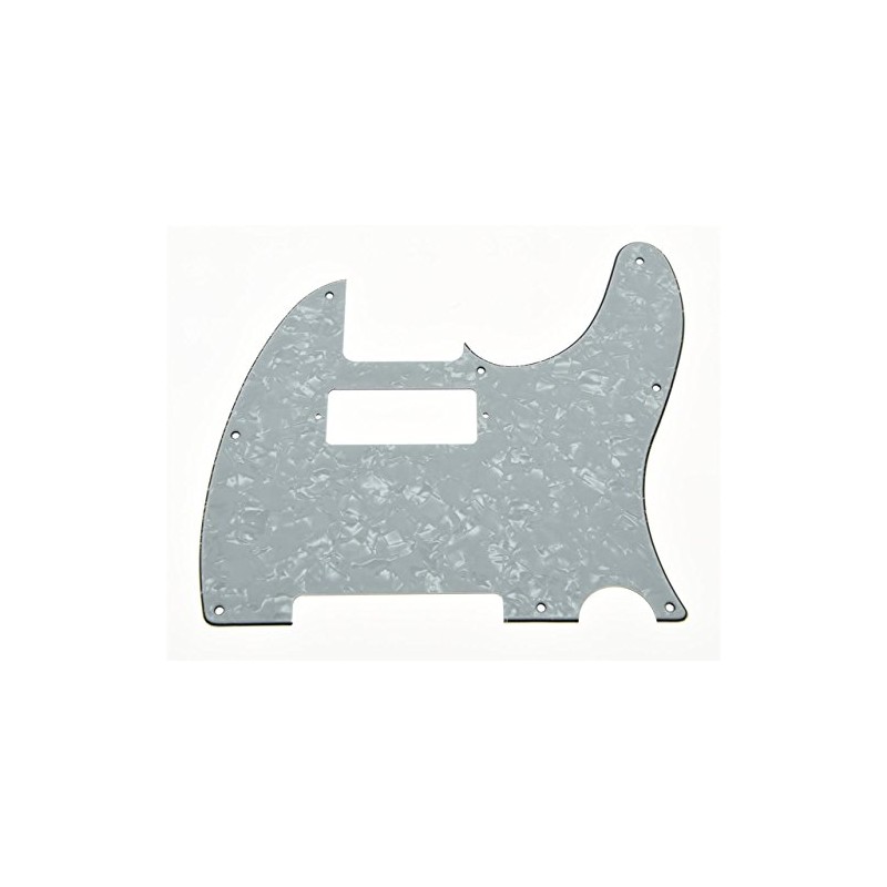 KAISH White Pearl Tele Pickguard with Mini Humbucker Hole for