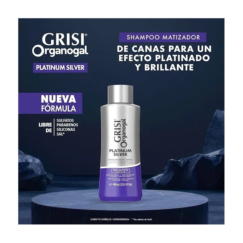 2 Shampoo Grisi Organogal Silver Canas Platinadas 400ml