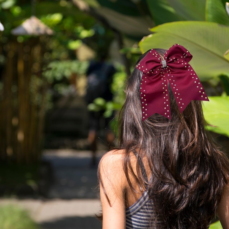 2 Pcs Cheerleader Hair Bows for Women Glitter Large Cute