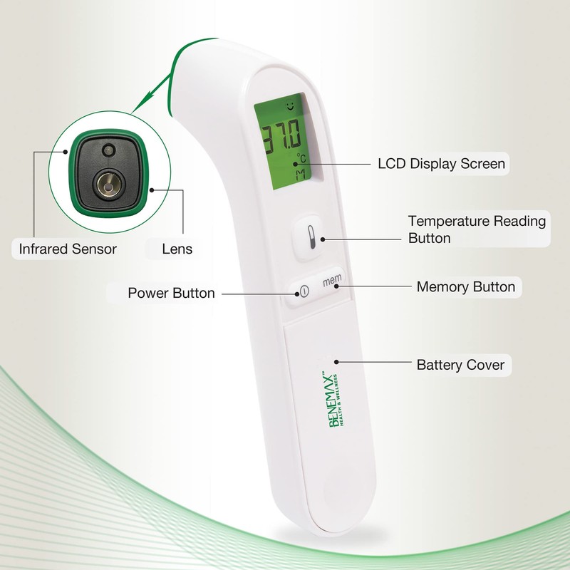 Benemax Infrared Forehead Canadian Medical Thermometer: Health Canada Licence No:106453.