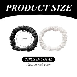 24 Small Intestine Hair Rings, High Elastic Hair Rings, Creative Hair Braided Hair Rings, Ponytail Hair Rings, Hairstyle Accessories (Black, Creamy White).